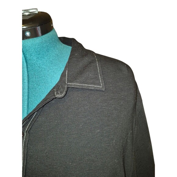 ROBERT BARAKETT BUTTON Up Vacation Pima Soft Luxury Black Cardigan SIZE XL - Picture 3 of 7